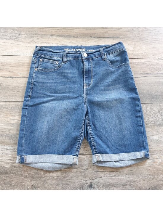 Wallflower Pants - Wallflower Womens Irresistible High Rise Cuffed Denim Bermuda Shorts Size 11